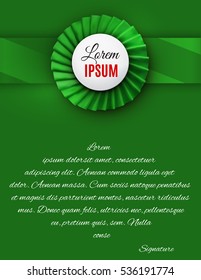 Certificate template with luxury satin ribbon rosette bow.