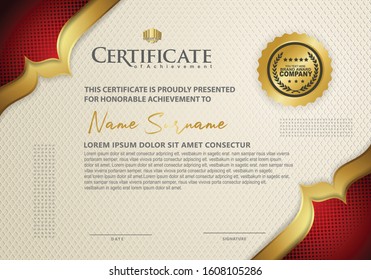 certificate template with luxury and texture pattern background, diploma,Vector illustration