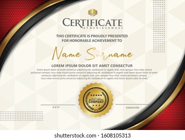certificate template with luxury and texture pattern background, diploma,Vector illustration