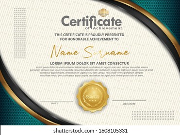 certificate template with luxury and texture pattern background, diploma,Vector illustration