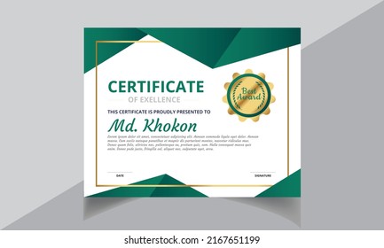 plantilla de certificado con diseño de ilustración vectorial de lujo