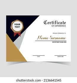 Certificate Template Minimal Experience Certification Modern