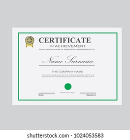 Certificate Template Modern A4 Horizontal Landscape, Design Award Elegant vector - Background Business Graduation Achievement success