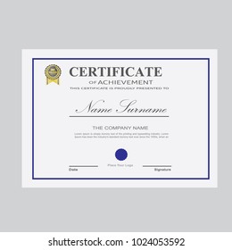 Certificate Template Modern A4 Horizontal Landscape, Design Award Elegant vector - Background Business Graduation Achievement success