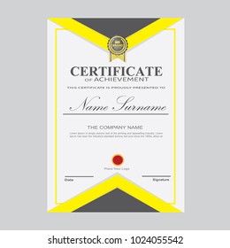 Certificate Template Modern A4 Horizontal Landscape , Design Award Elegant vector - Background Business Graduation Achievement success