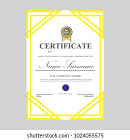 Certificate Template Modern A4 Horizontal Landscape , Design Award Elegant vector - Background Business Graduation Achievement success