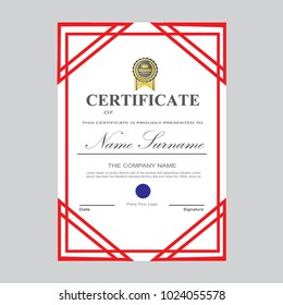 Certificate Template Modern A4 Horizontal Landscape Stock Vector