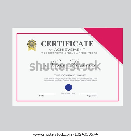 Certificate Template Modern A 4 Horizontal Landscape Stock Vector Certificate Template Modern A4 Horizontal Landscape, Design Award Elegant vector - Background Business Graduation Achievement - Certificate Template Modern A 4 Horizontal Landscape Stock Vector