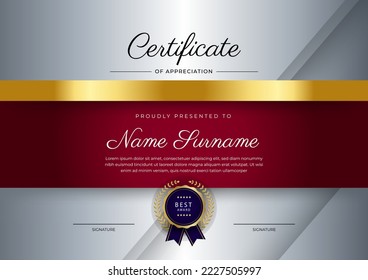 Certificate template with modern clean design concept. Vector illustration of diploma certificate, award recognition, corporate employee of the month certificate design