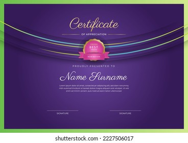 Certificate template with modern clean design concept. Vector illustration of diploma certificate, award recognition, corporate employee of the month certificate design