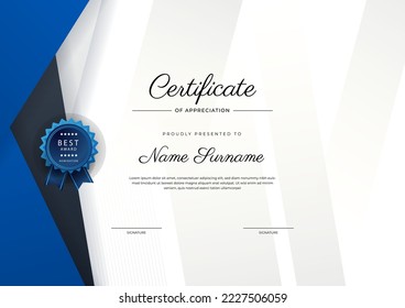 Certificate template with modern clean design concept. Vector illustration of diploma certificate, award recognition, corporate employee of the month certificate design