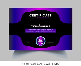 Certificado de Plantilla moderno diseño limpio