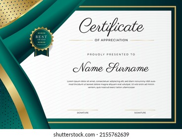 Certificate Template With Modern Corporate Concept Design. Suit For Employee Of The Month, Awards Certificate, Diploma Certificate