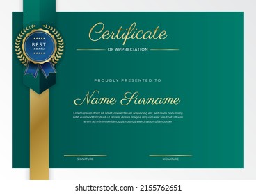 Certificate template with modern corporate concept design. Suit for employee of the month, awards certificate, diploma certificate
