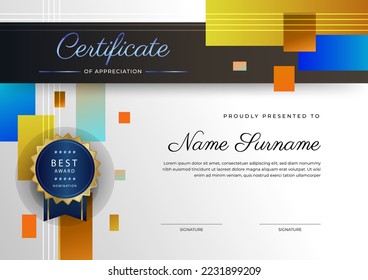 Certificate template with modern corporate concept design