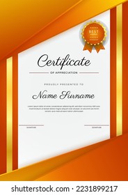 Certificate template with modern corporate concept design