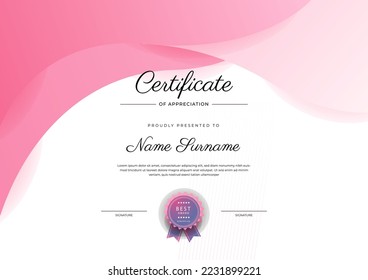 Certificate template with modern corporate concept design