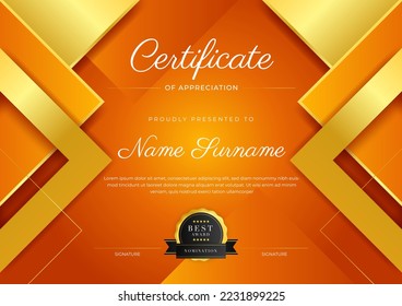 Certificate template with modern corporate concept design