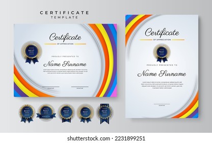 Certificate template with modern corporate concept design