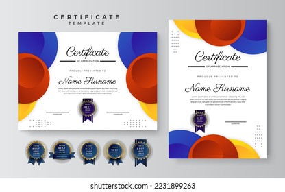 Certificate template with modern corporate concept design