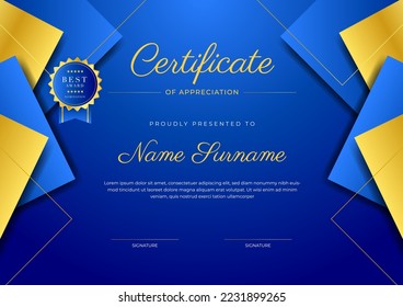 Plantilla de certificado con diseño de concepto corporativo moderno