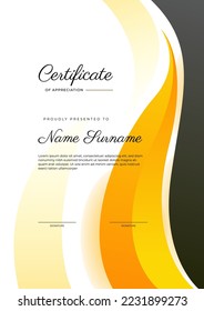 Plantilla de certificado con diseño de concepto corporativo moderno