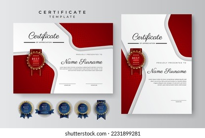 Plantilla de certificado con diseño de concepto corporativo moderno