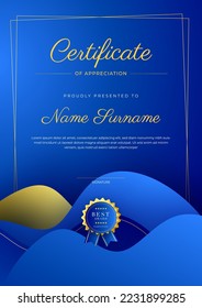 Certificate template with modern corporate concept design