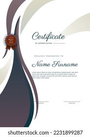 Plantilla de certificado con diseño de concepto corporativo moderno