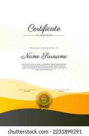 Certificate template with modern corporate concept design