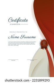Certificate template with modern corporate concept design