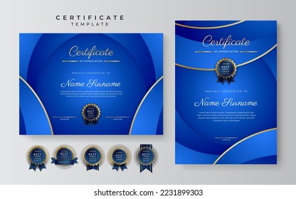 Certificate template with modern corporate concept design