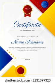 Certificate template with modern corporate concept design