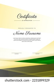 Certificate template with modern corporate concept design