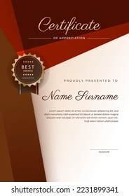 Certificate template with modern corporate concept design