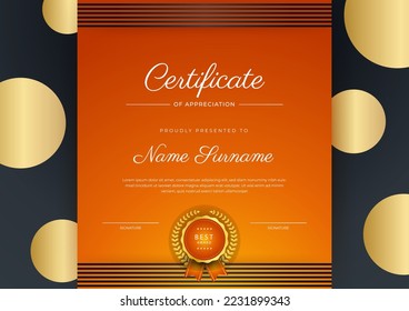 Plantilla de certificado con diseño de concepto corporativo moderno