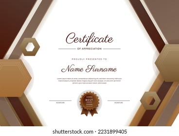 Certificate template with modern corporate concept design