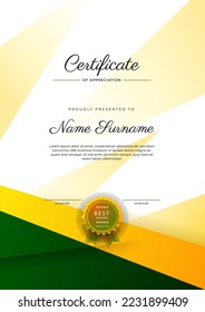 Plantilla de certificado con diseño de concepto corporativo moderno