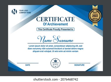 plantilla de certificado con ilustración moderna, diploma, vector