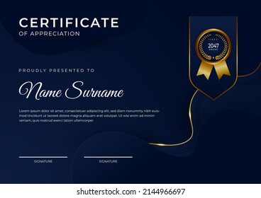 Certificate template with modern elegant business corporate concept design. Vector illustration certificate of appreciation for education, award, diploma, any professional needs