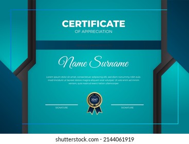 Certificate template with modern elegant corporate, business, education concept needs