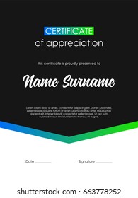 Certificate template is a modern laconic design.