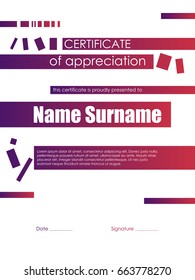 Certificate template is a modern laconic design.