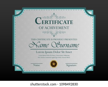 certificate template with modern pattern, diploma.