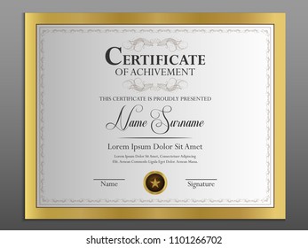 certificate template with modern pattern, diploma.