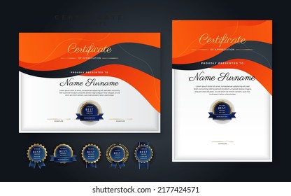 certificate template with modern pattern, diploma, award certificate, fresh color, Vector illustration