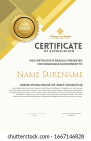 certificate template with modern pattern and lines dynamic and futuristic color, diploma,Vector illustration