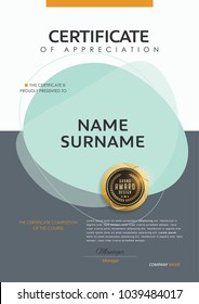 certificate template with modern pattern,diploma,Vector illustration.