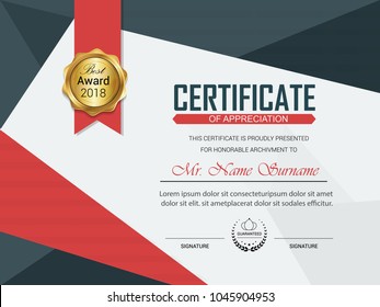 Certificate template with modern pattern,diploma,Vector illustration