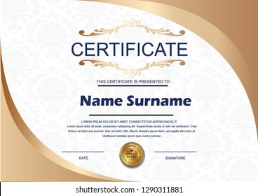 certificate template with modern pattern,diploma,Vector illustration design. - Vector 